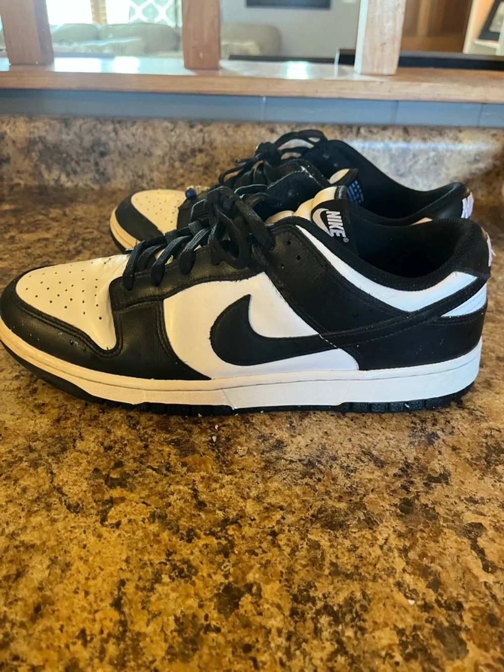 Nike Dunk Black and White Low‎ Top Sneakers with Perforated Toe